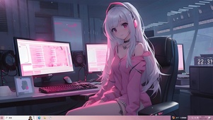 可爱粉发少女