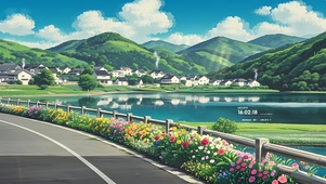 湖泊乡村公路