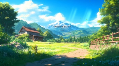 绿色护眼夏日乡村