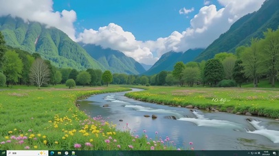 自然山谷河流主题