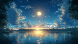 治愈湖畔星空