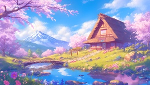 樱花雪山小屋