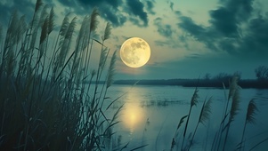 夜晚的芦苇荡