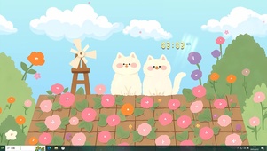 屋顶两只猫