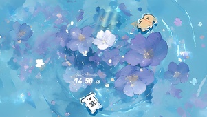 清凉冲浪小狗