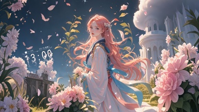 4K 粉发古风女神