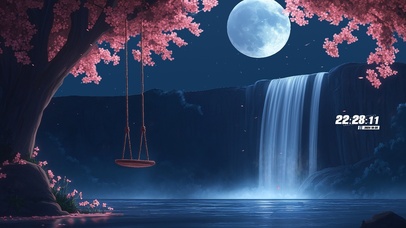 樱花树下的秋千