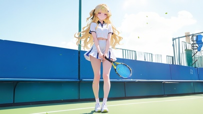 夏日网球少女