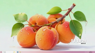 护眼小清新桃枝桌面主题