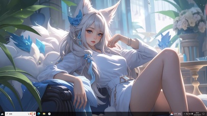 白毛狐耳长腿少女