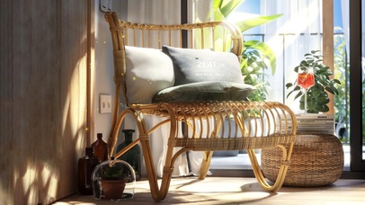 舒适阳光休息藤椅