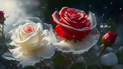 冰雪治愈玫瑰