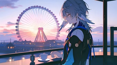 星期日-夕阳下的少年