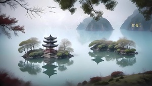山涧云雾