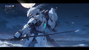 4k月夜下的机甲武士