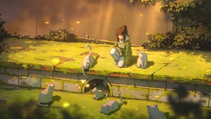 女孩和猫