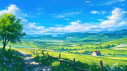 4K唯美春日田野