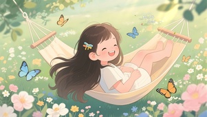 没有烦恼荡秋千女孩