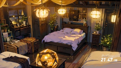 灯火通明的温馨室内