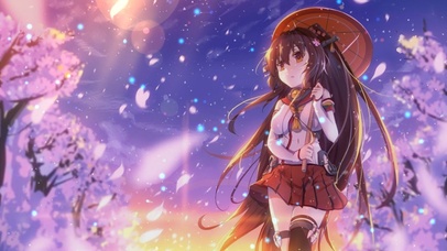 樱花树下的少女