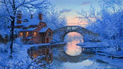 4K唯美治愈夕阳森林雪景