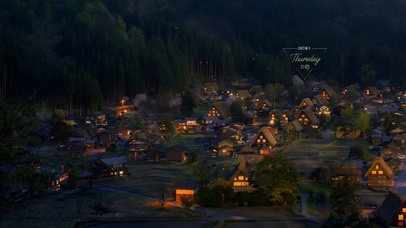 唯美夜深宁静乡村小镇