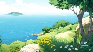 海边山坡小平台