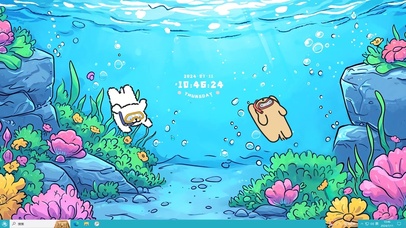 线条小狗海底世界主题