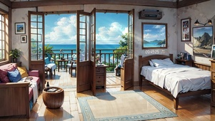 4K治愈海边小屋
