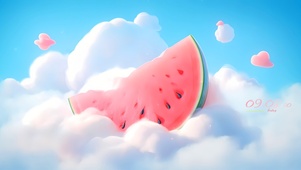 可爱西瓜云彩