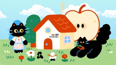 清新治愈插画黑猫