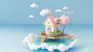 护眼云朵木屋