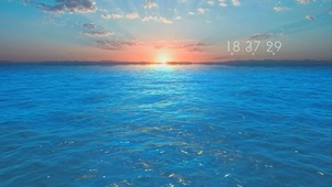 夕阳蔚蓝大海