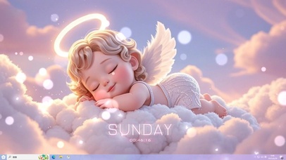 安睡在云朵上的小天使