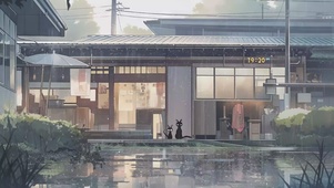雨中的猫