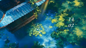 夏日荷花池塘