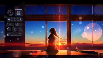 夕阳黄昏与美少女