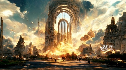 4k 唯美梦幻教堂时刻之门