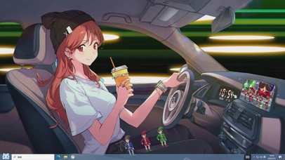 自驾游少女—主题桌面