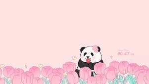 花花 熊猫与郁金香