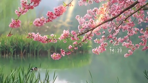 河边的桃花树