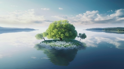 唯美湖心