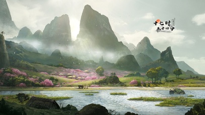 4K古韵桃花山水