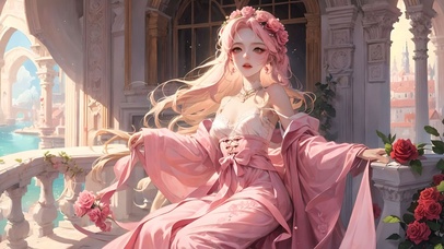 动漫粉红美少女