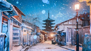唯美冬季街道