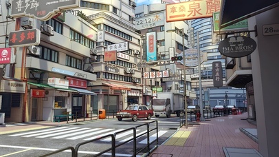 唯美治愈日系城市街道