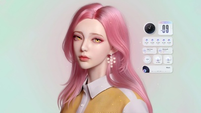 唯美清纯粉发美女