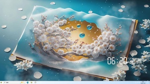 简约雪景树木主题