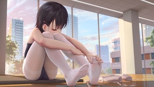 休憩的女孩