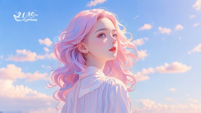 花漾小仙|粉色侧脸女生